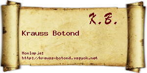 Krauss Botond névjegykártya